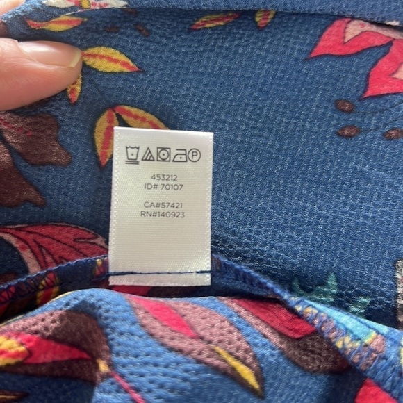 Vintage🧚‍♀️ LOFT Spring Floral Kaftan Casual Long Sleeve Blouse Size L - Picture 11 of 13